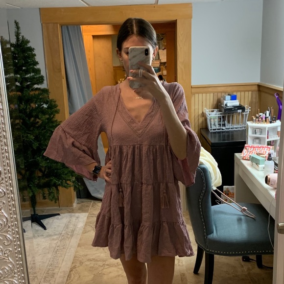 NWT mauve purple boho swing dress - Picture 5 of 6